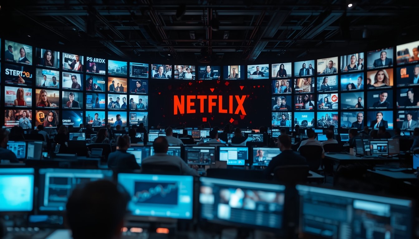 Large streaming media control center analyzing global content performance in 2026